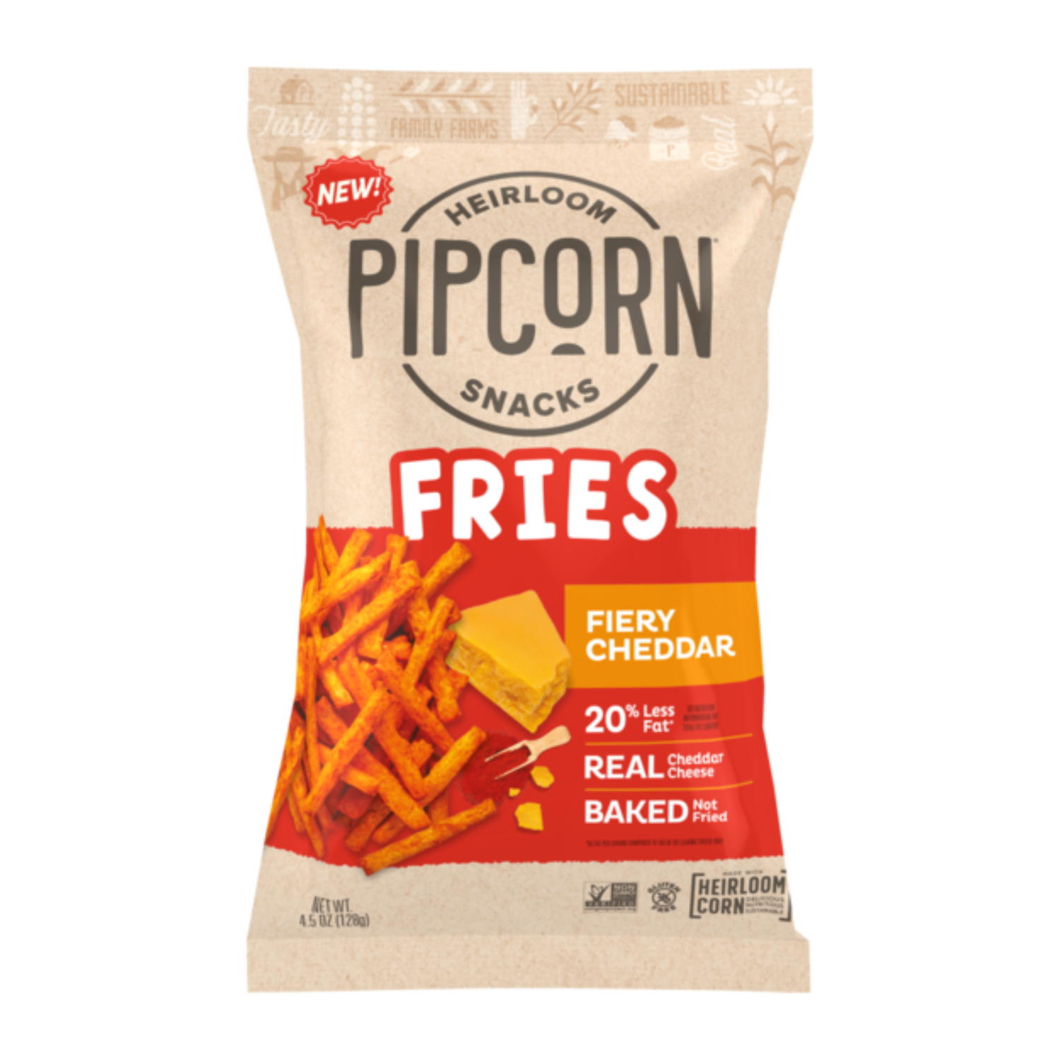 Pipcorn Fiery Cheddar Fries – 5 oz Bag