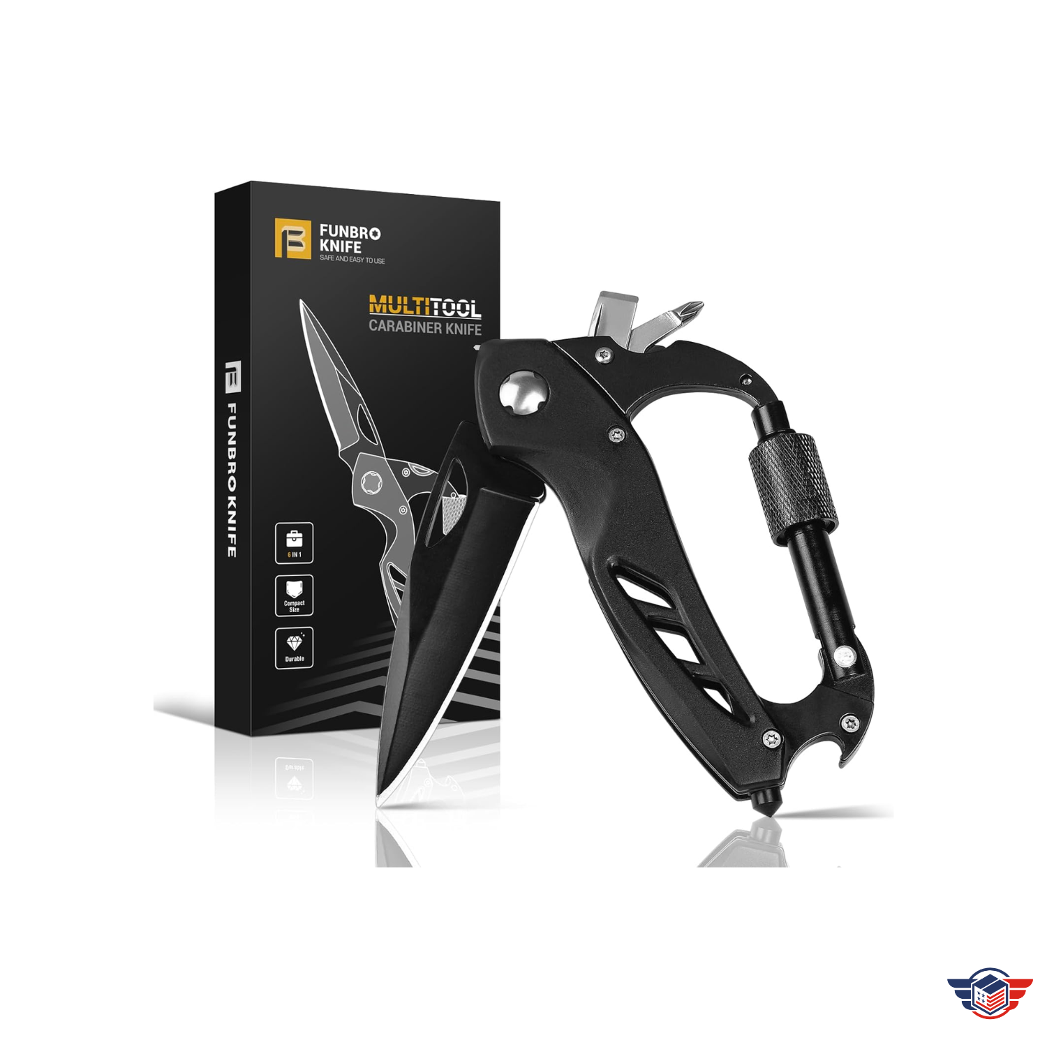 Multitool Carabiner with Pocket Knife - Hero Care Packages