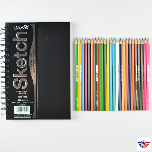 Sketch Book + Colored Pencils