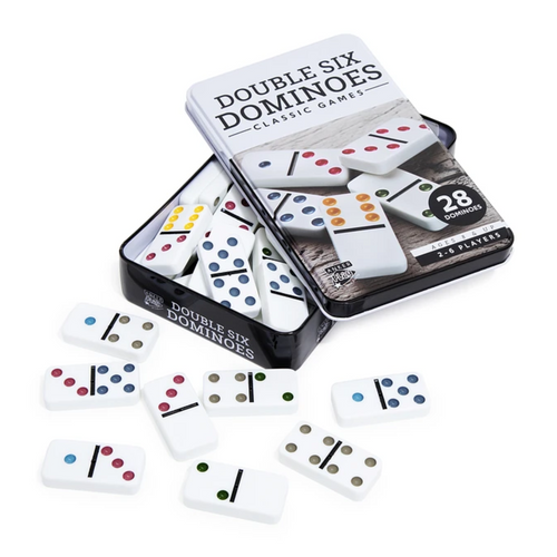Double Six Dominoes – Classic 28-Piece Tin Set – Hero Care Packages