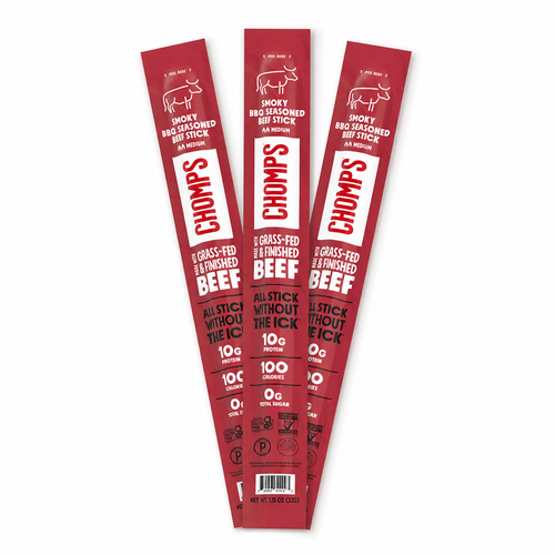 Chomps Smoky BBQ Seasoned Beef Sticks set of 3