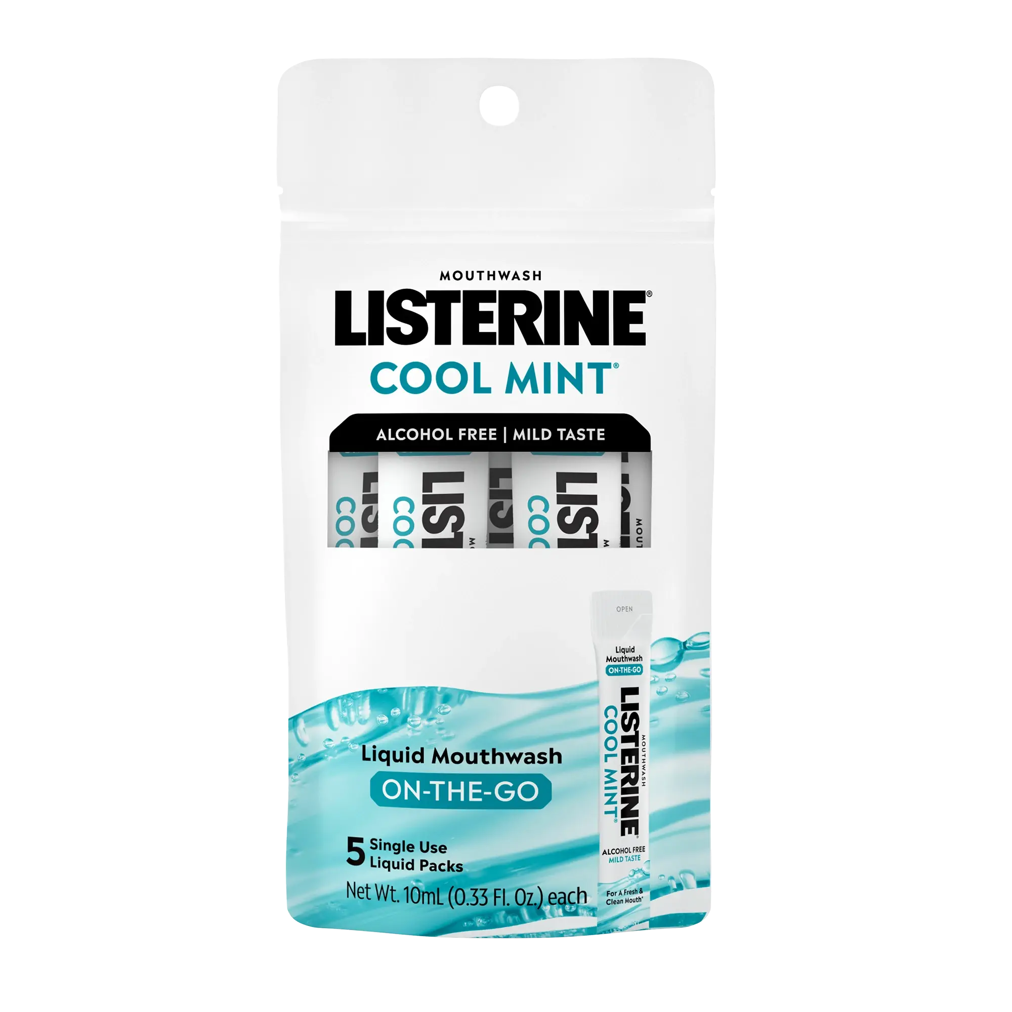 Listerine Cool Mint Zero mouthwash sachets 5 count package