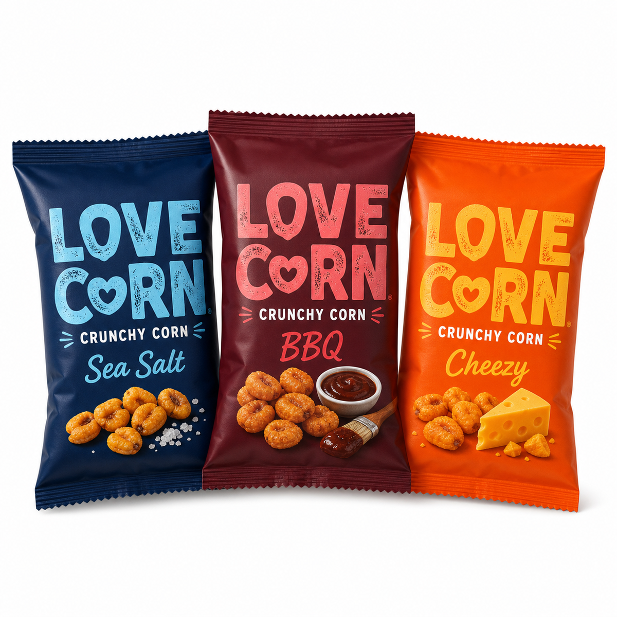 Love Corn Crunchy Corn variety set of 3