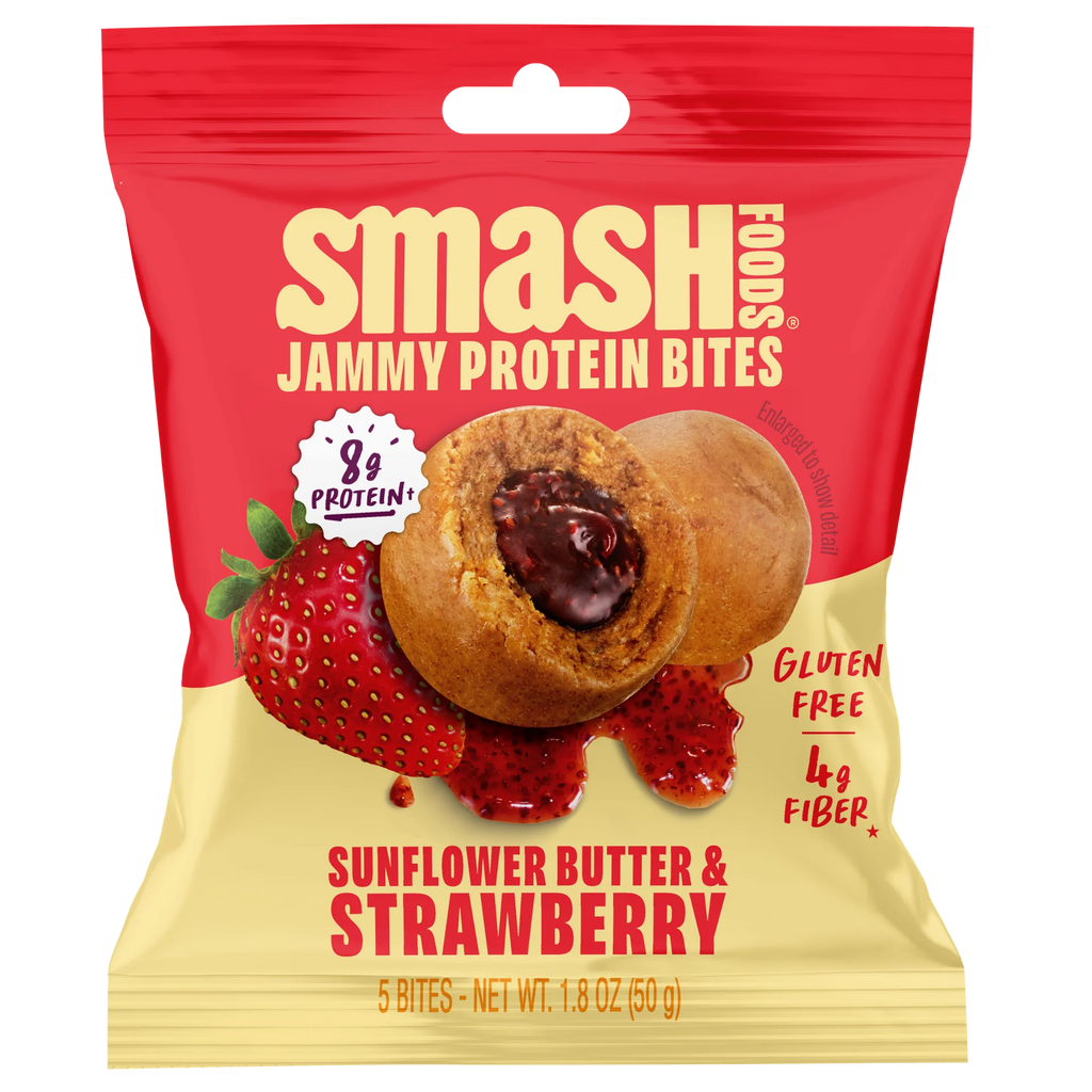 Smash Foods Sunflower Butter and Strawberry Jammy Protein Bites