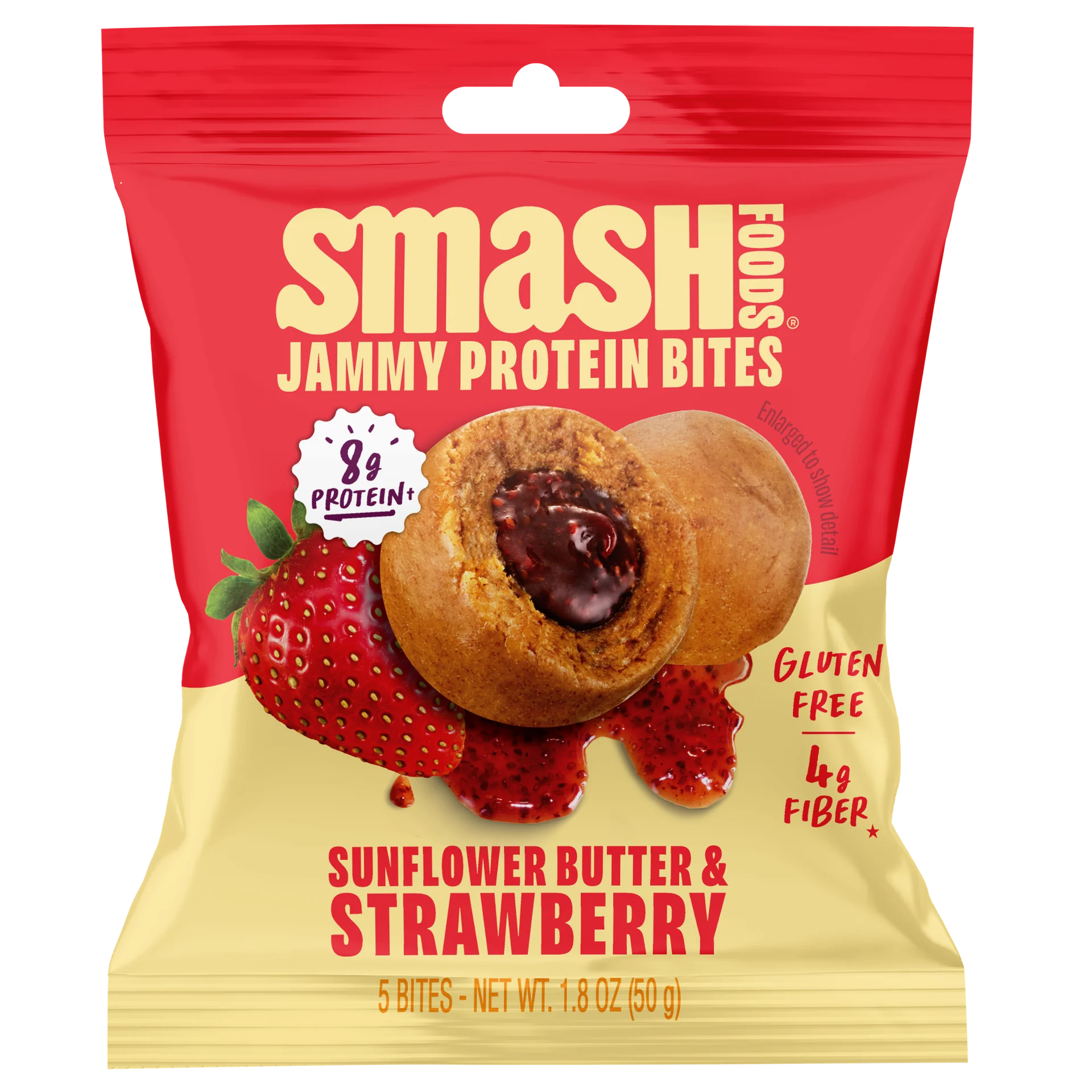 Smash Foods Sunflower Butter and Strawberry Jammy Protein Bites